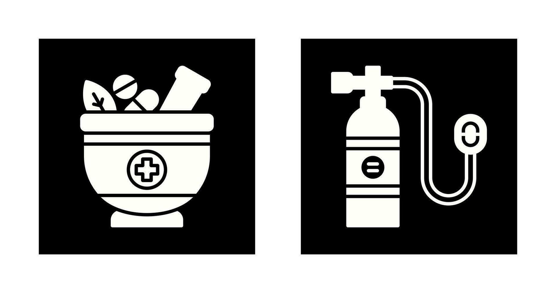 Herb and Oxygen Tank Icon vector