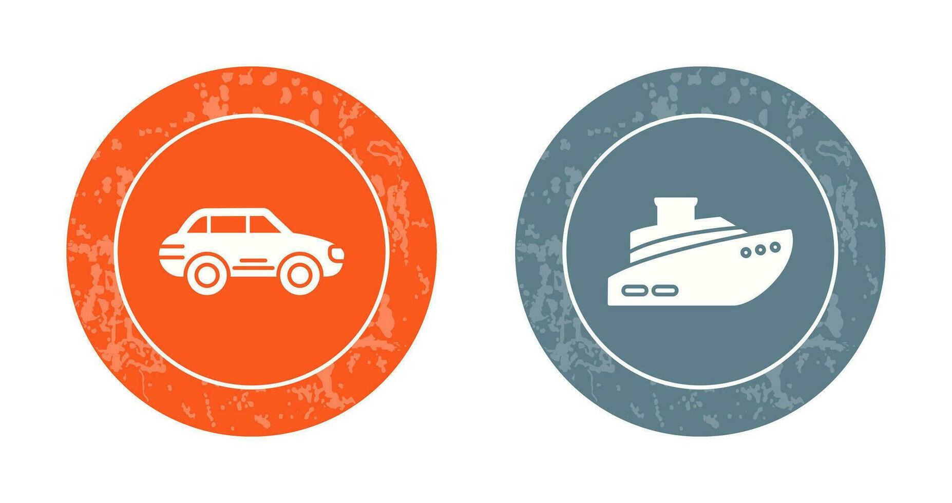 Car and Ship Icon vector