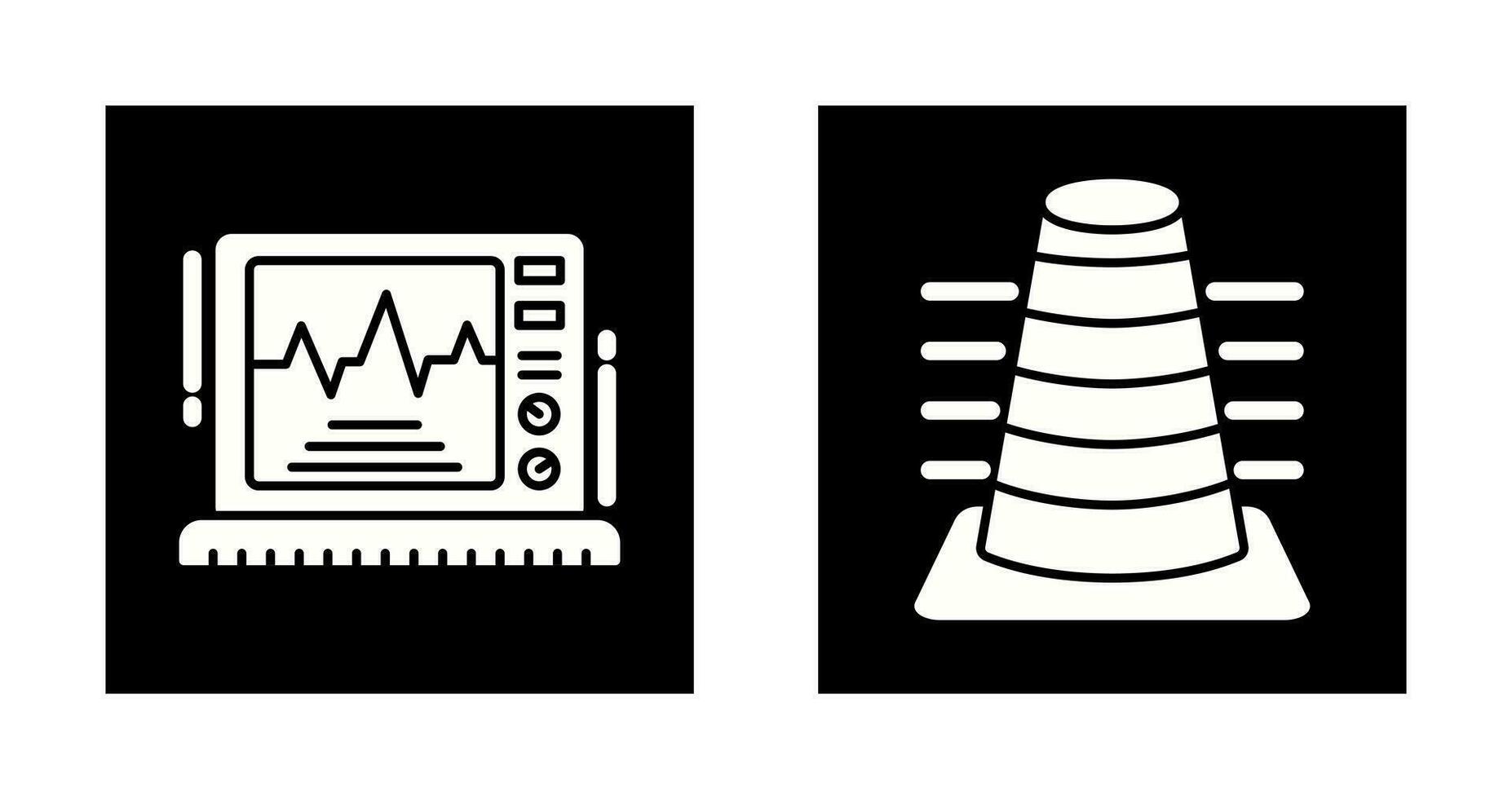 Bollard and Ekg Monitor Icon vector