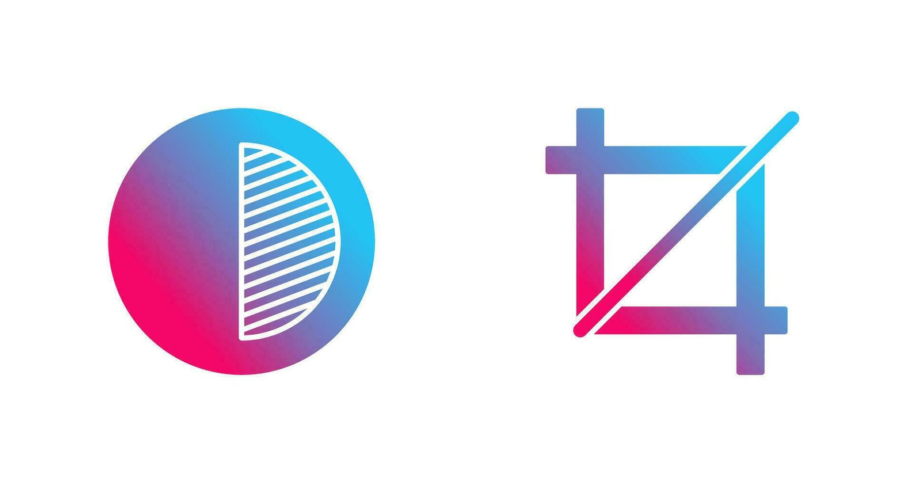 contrast and crop Icon vector