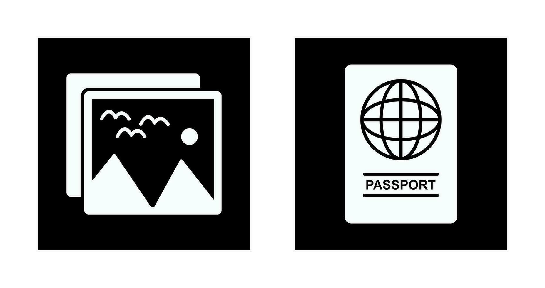 pictures and passport Icon vector