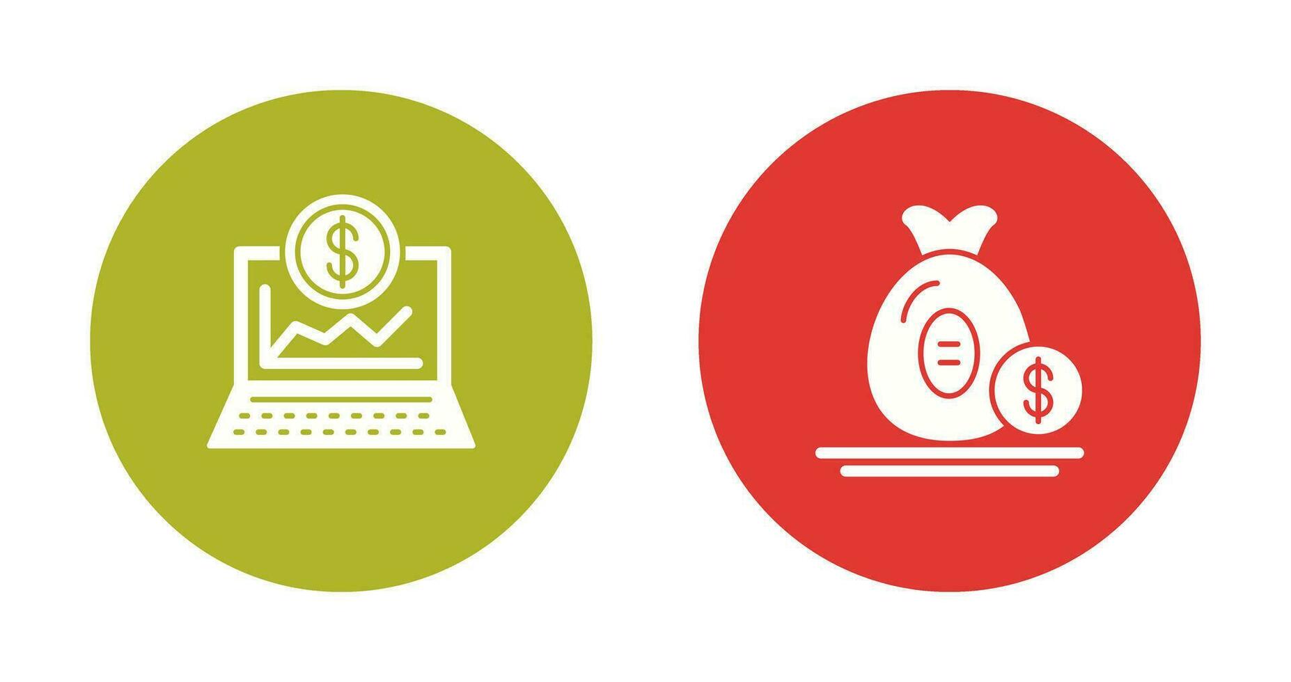 Laptop and Money Bag Icon vector