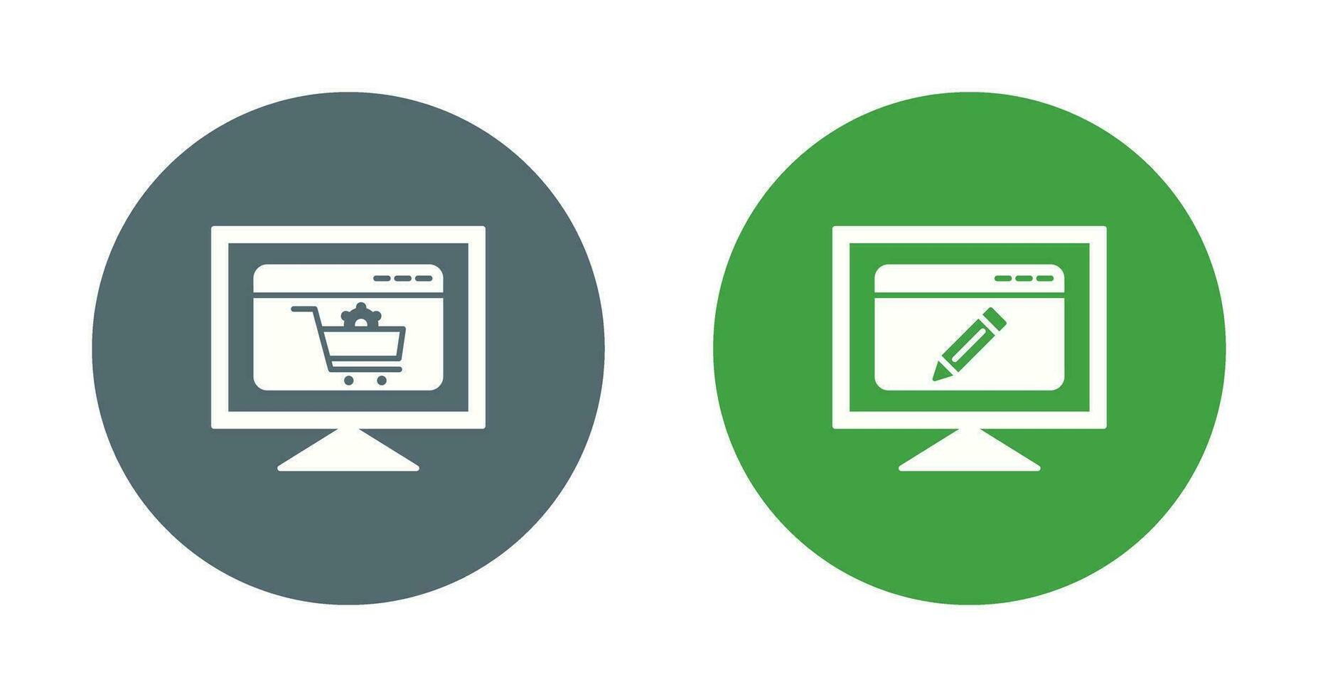 e commerce setting and edit webpage Icon vector