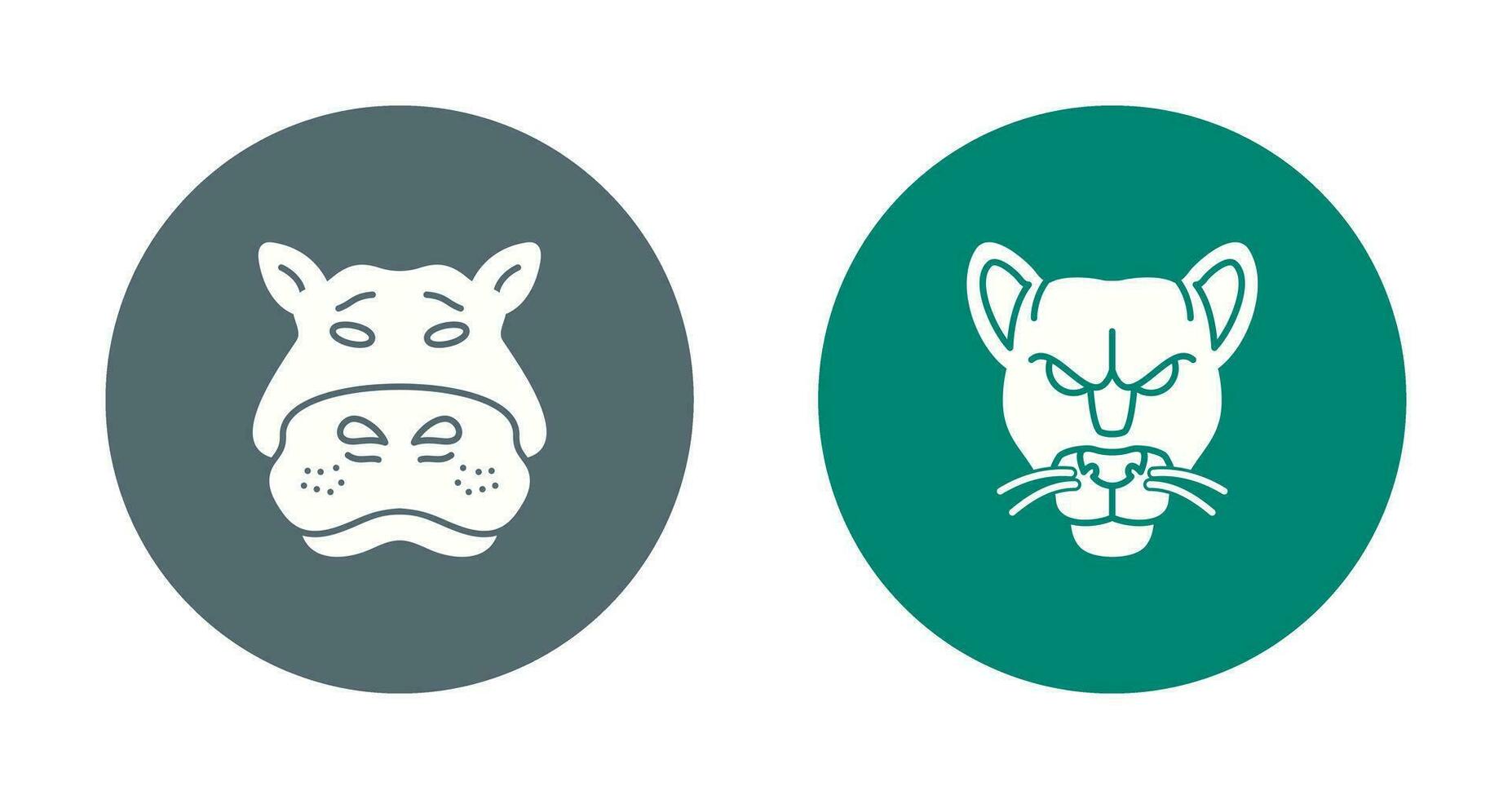 Panther an d Hippo Icon vector