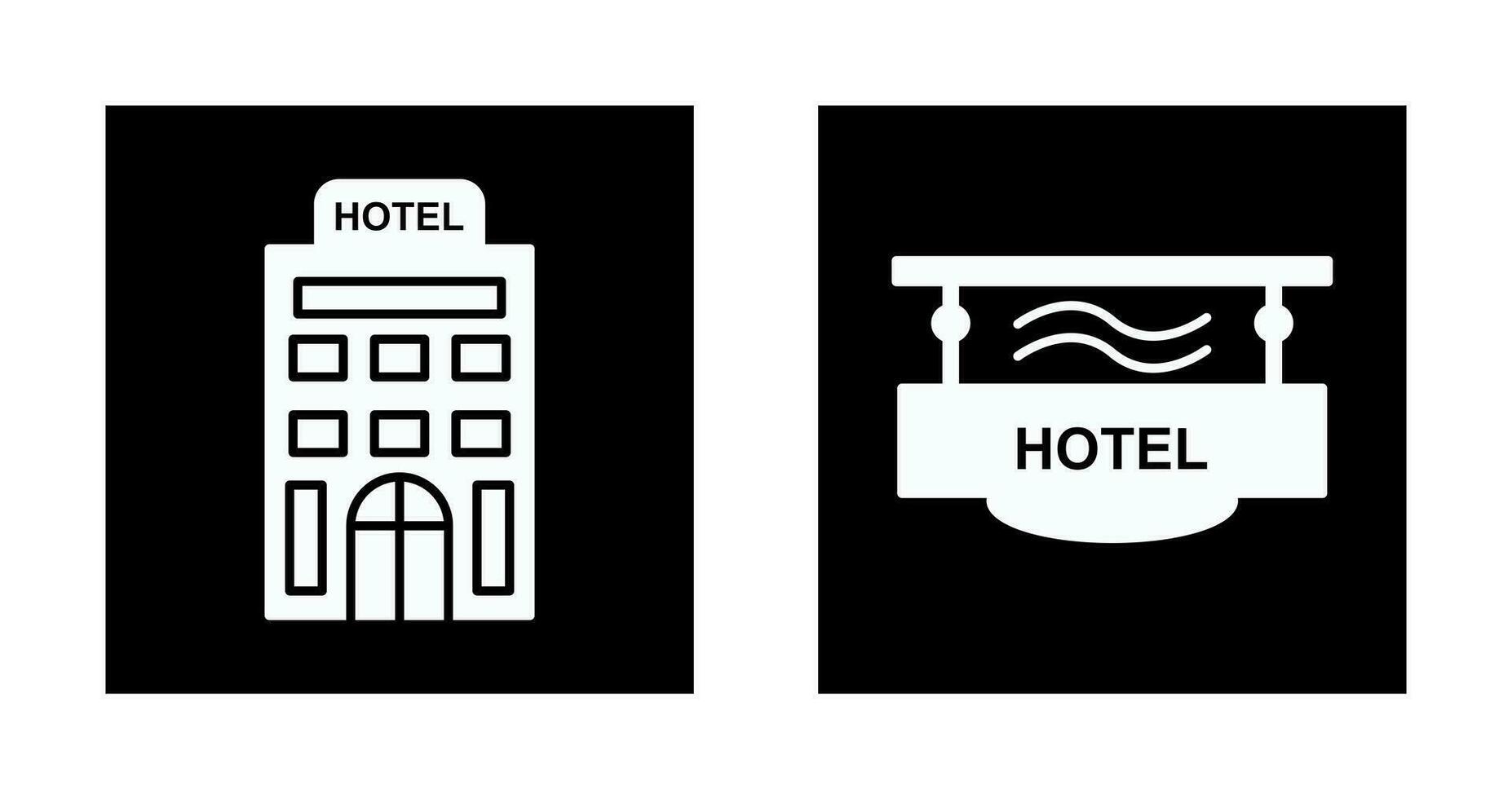 hotel y hotel firmar icono vector