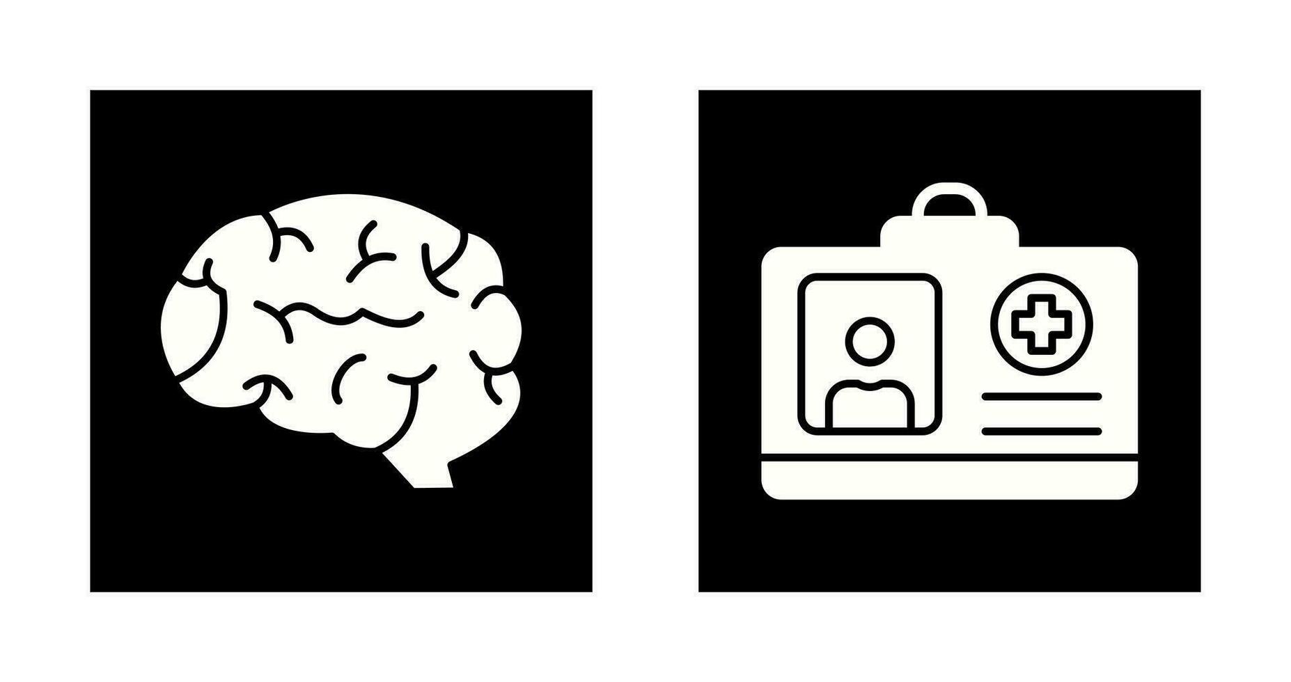 Brain and Card Icon vector
