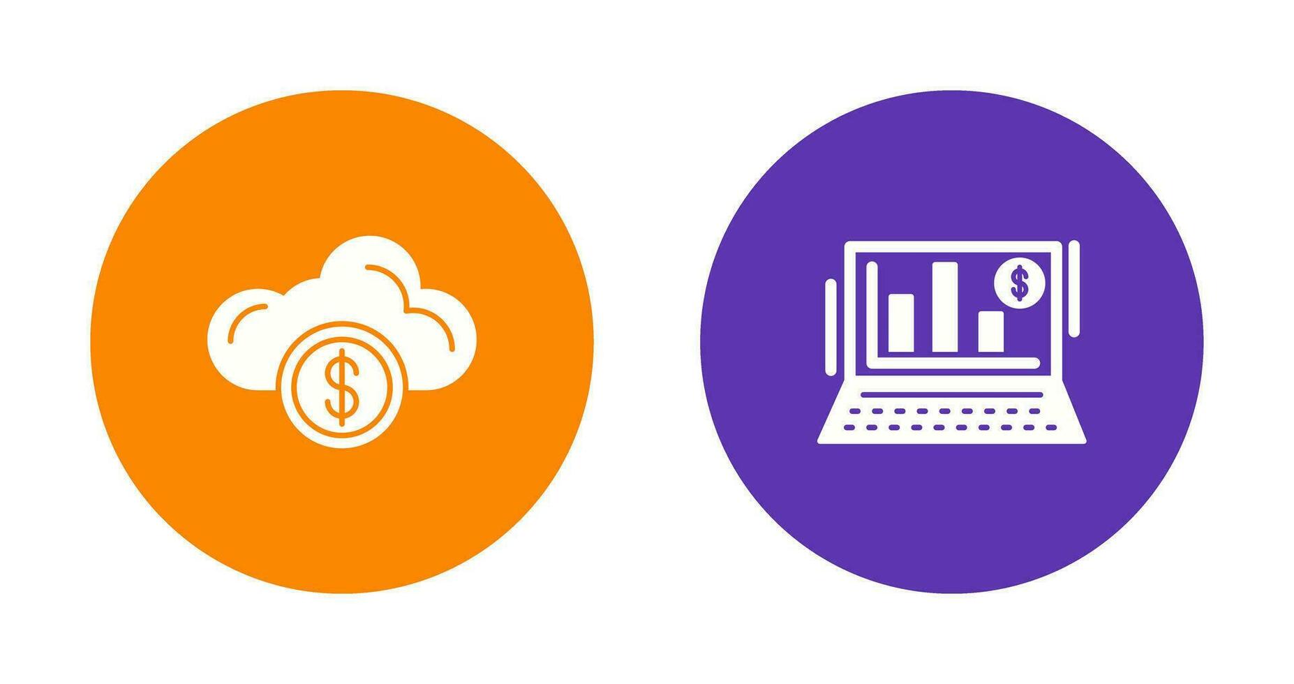 Cloud Computing and Bar Chart Icon vector