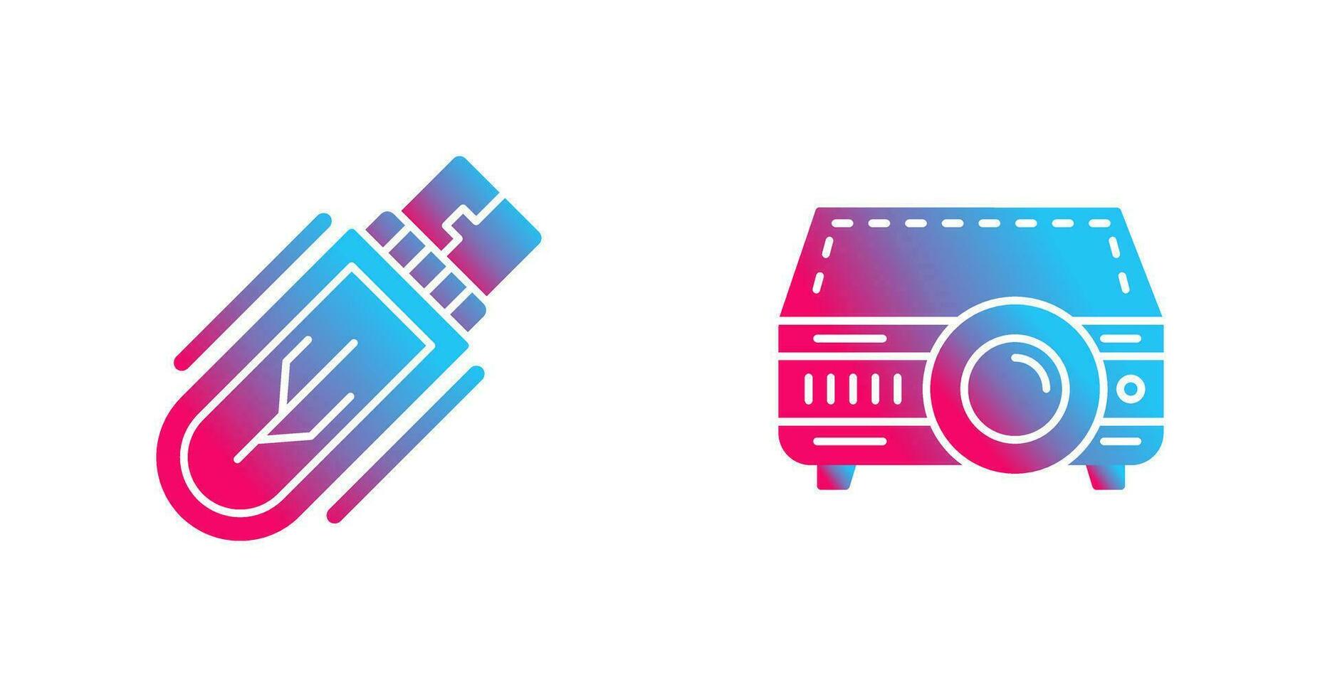 Usb Drive and Projector Icon vector