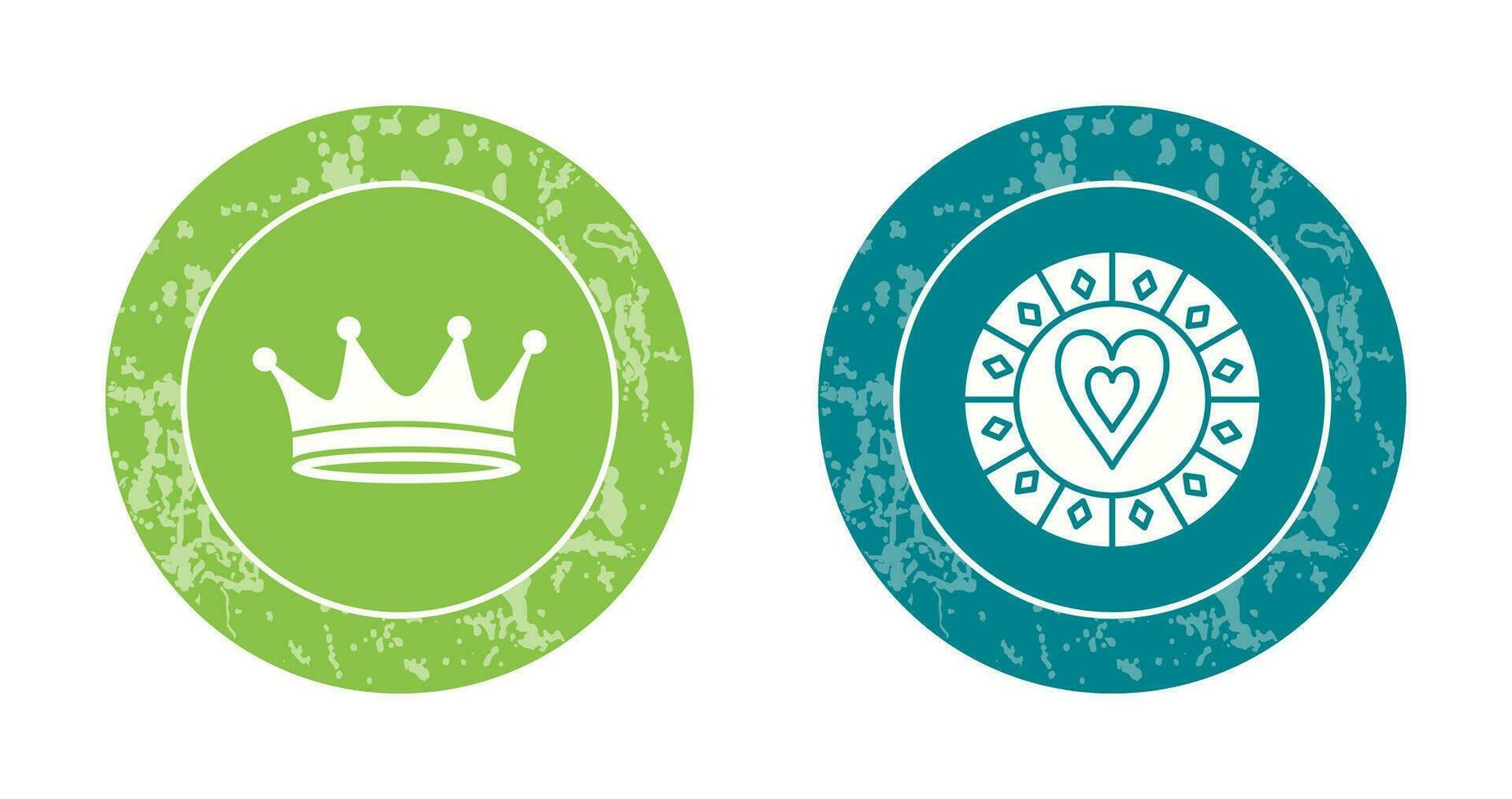 king crown and heart chip Icon vector