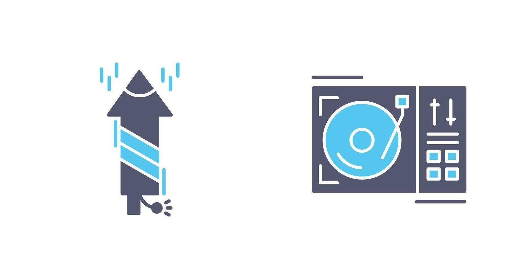 Firworks and Turntable Icon vector