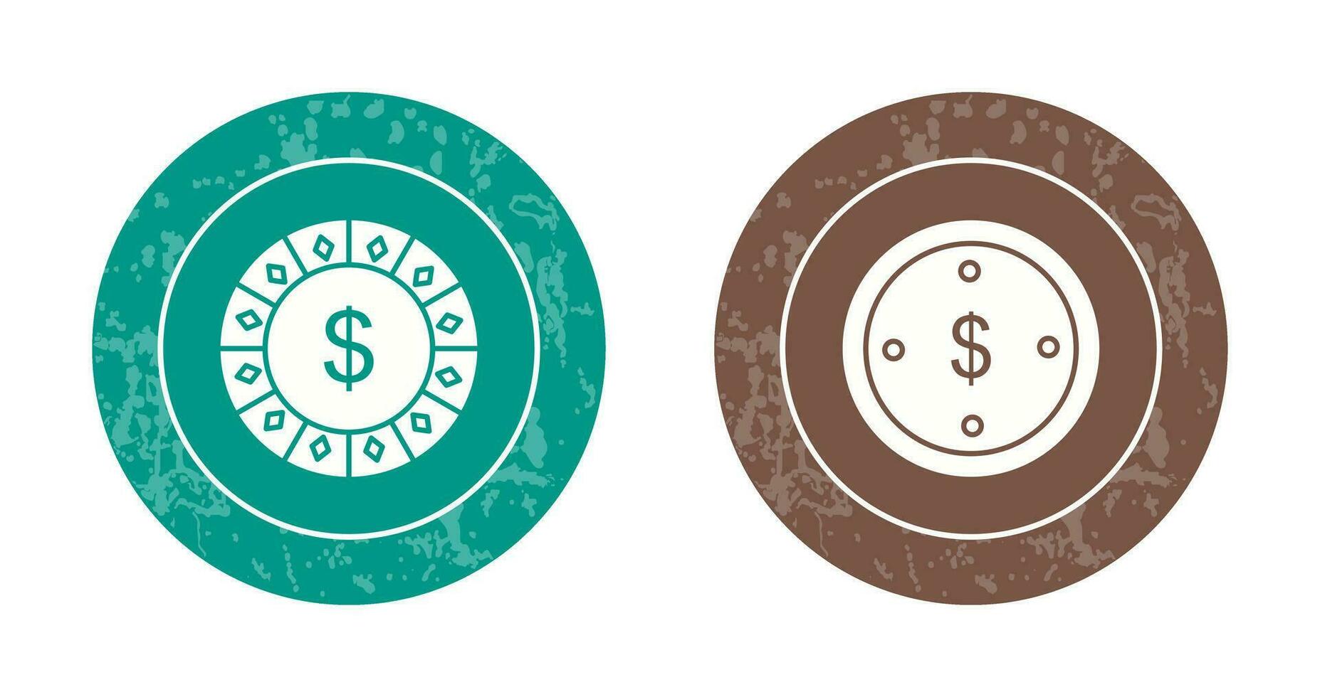 dólar chip y muñeca moneda icono vector