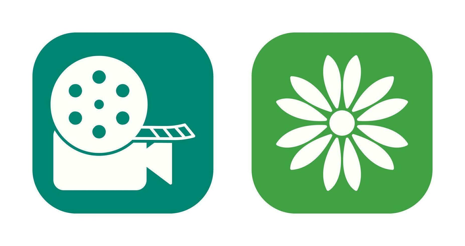 video reel and flower Icon vector