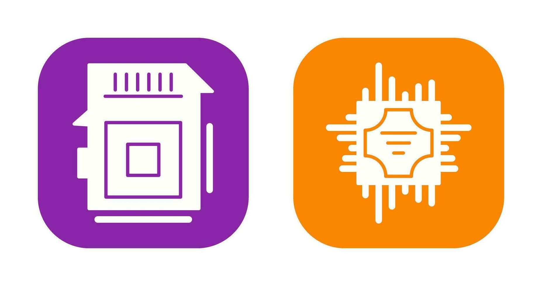 Sd Card and Cpu Icon vector