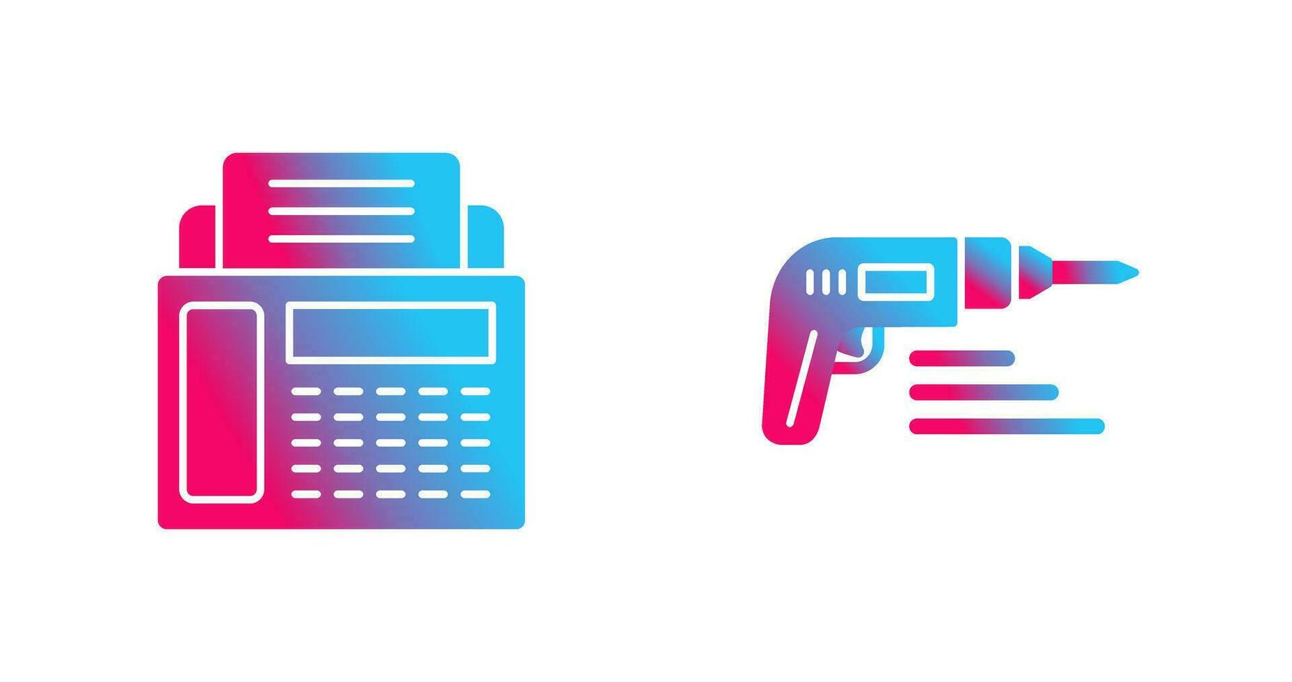 Fax Machine and Drill Icon vector