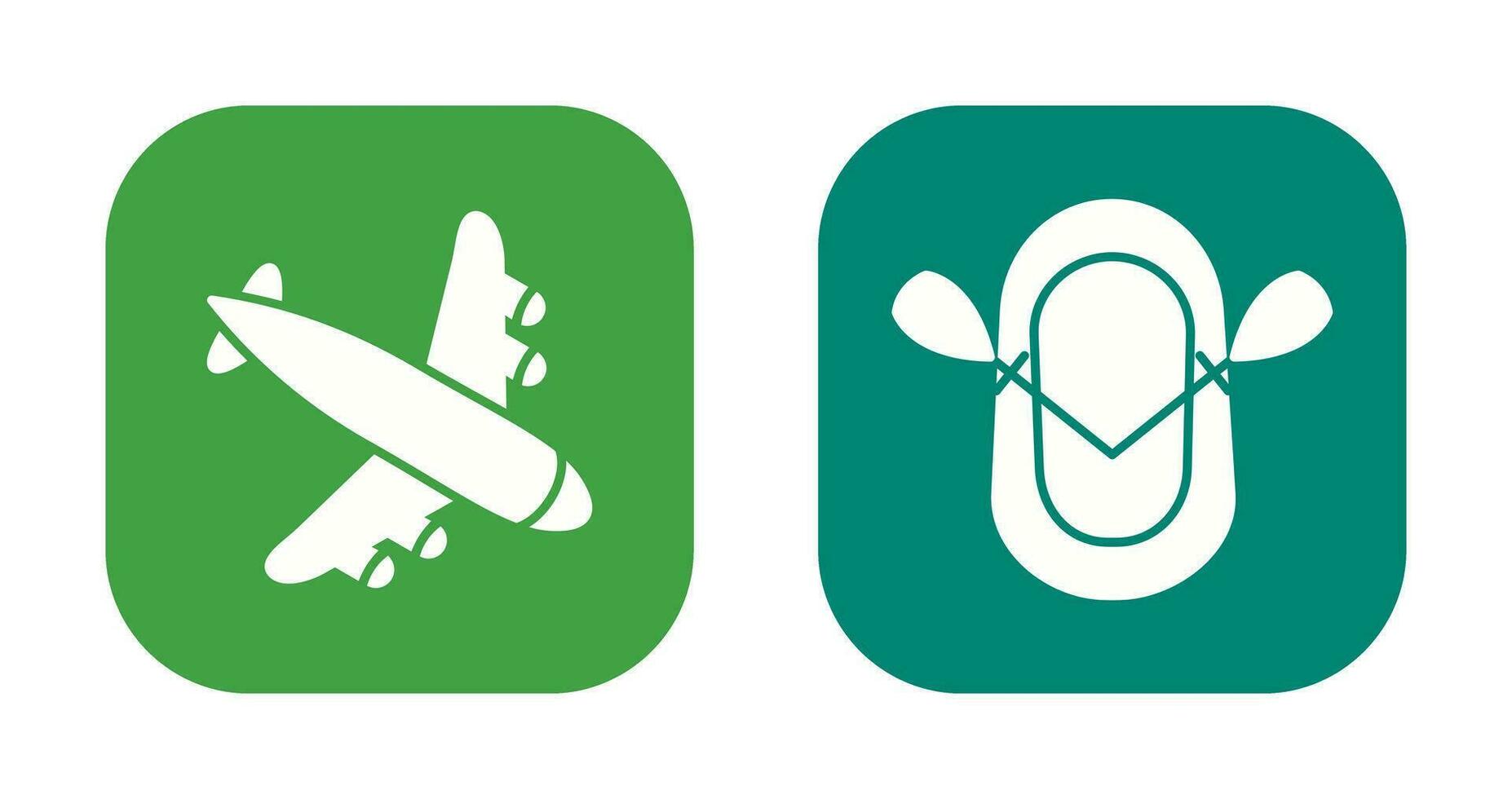 Landing Airplane and Dinghy Icon vector