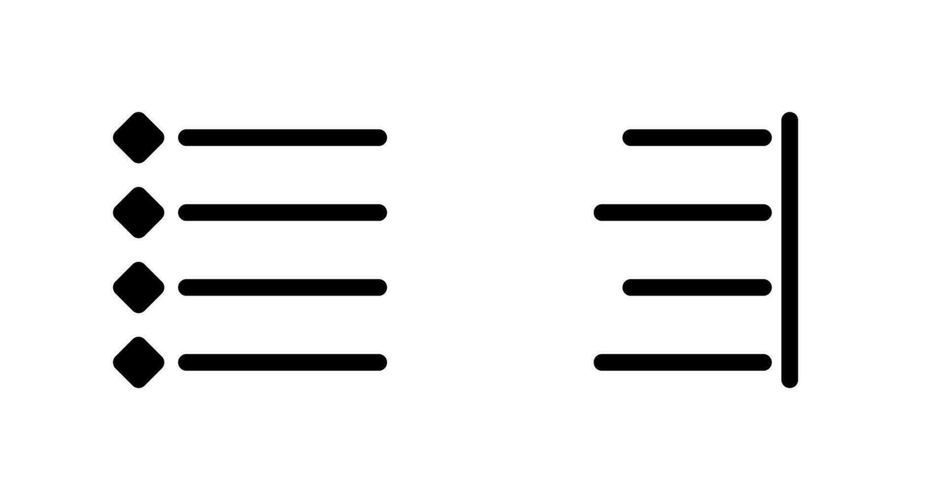 bulleted list and Right align Icon 32634099 Vector Art at Vecteezy