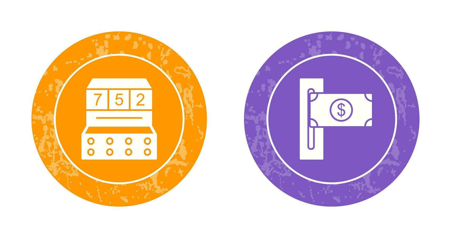 slot machine and slot of bills  Icon vector