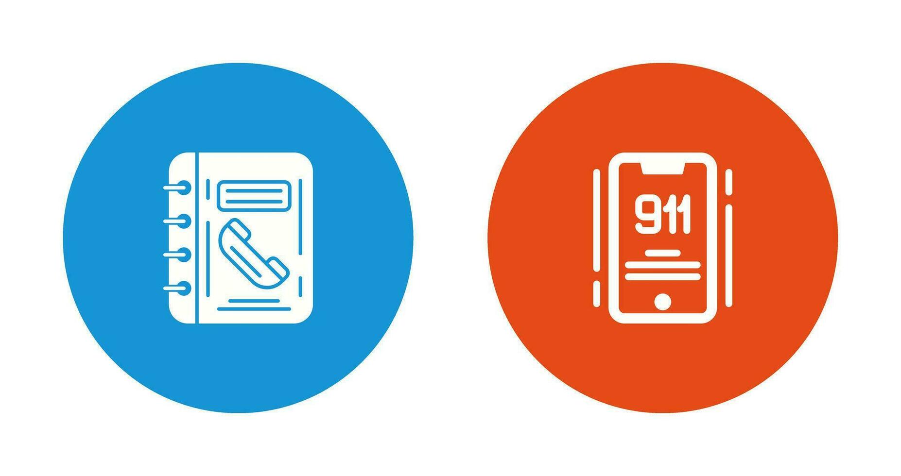 Phonebook and 911 Icon vector