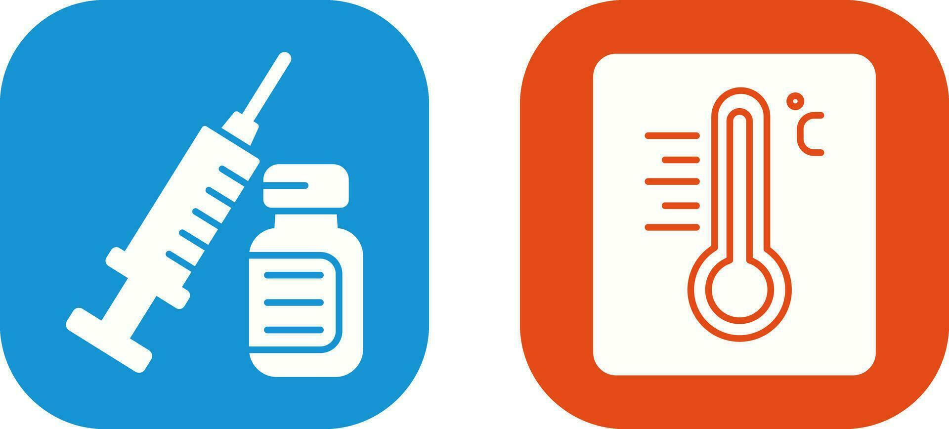 Syringe and Thermoimeter Icon vector