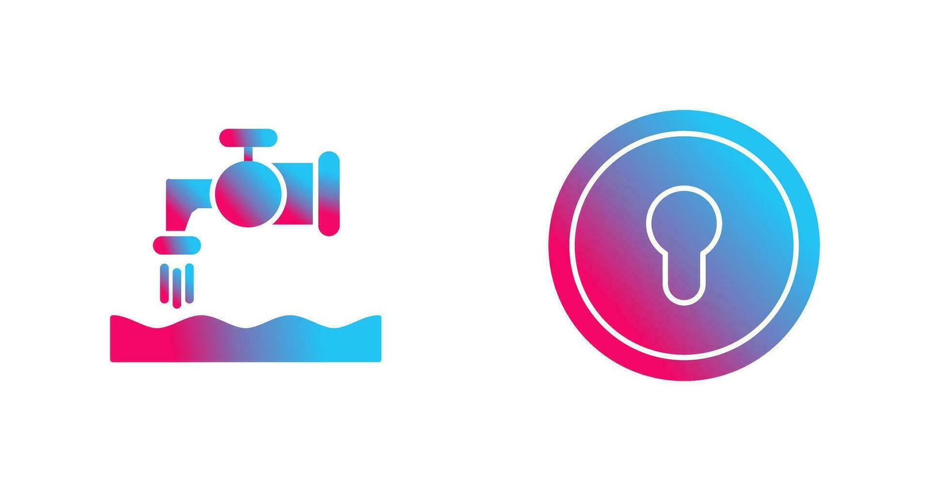 Water House and Key Hole Icon vector