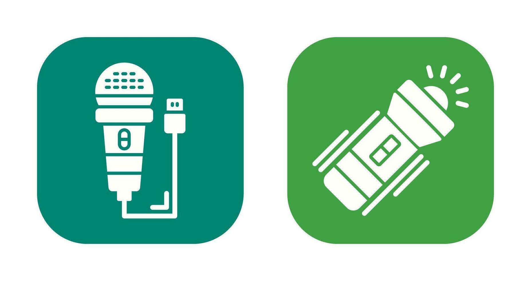 Microphone and Flashlight Icon vector