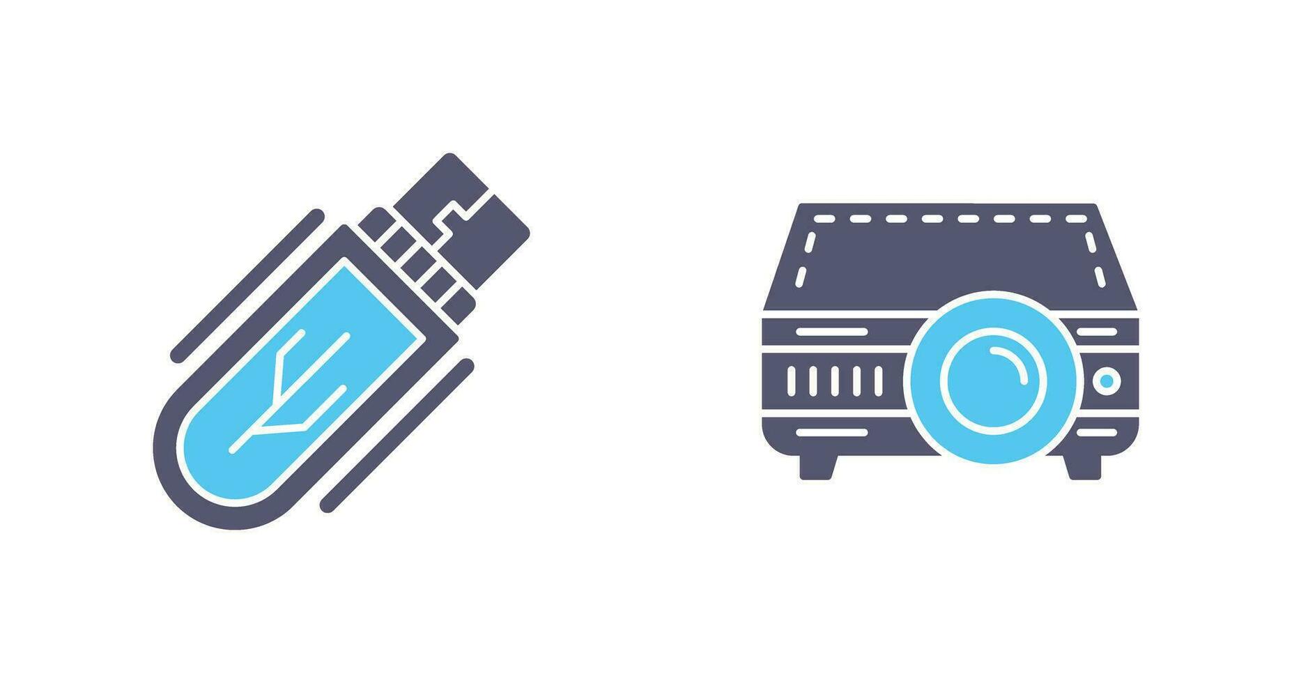 Usb Drive and Projector Icon vector