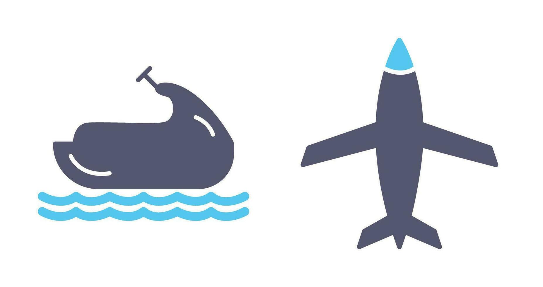 Jet Ski and Plane Icon vector