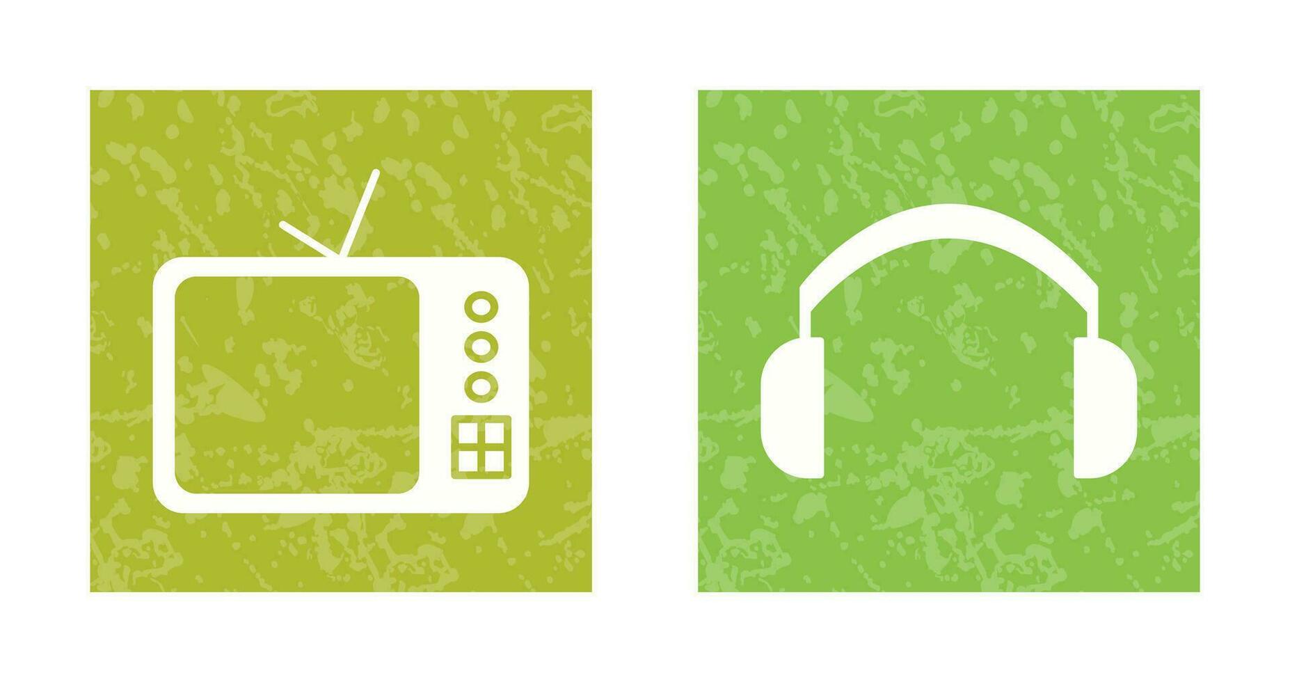 TV Set and Headphones Icon vector