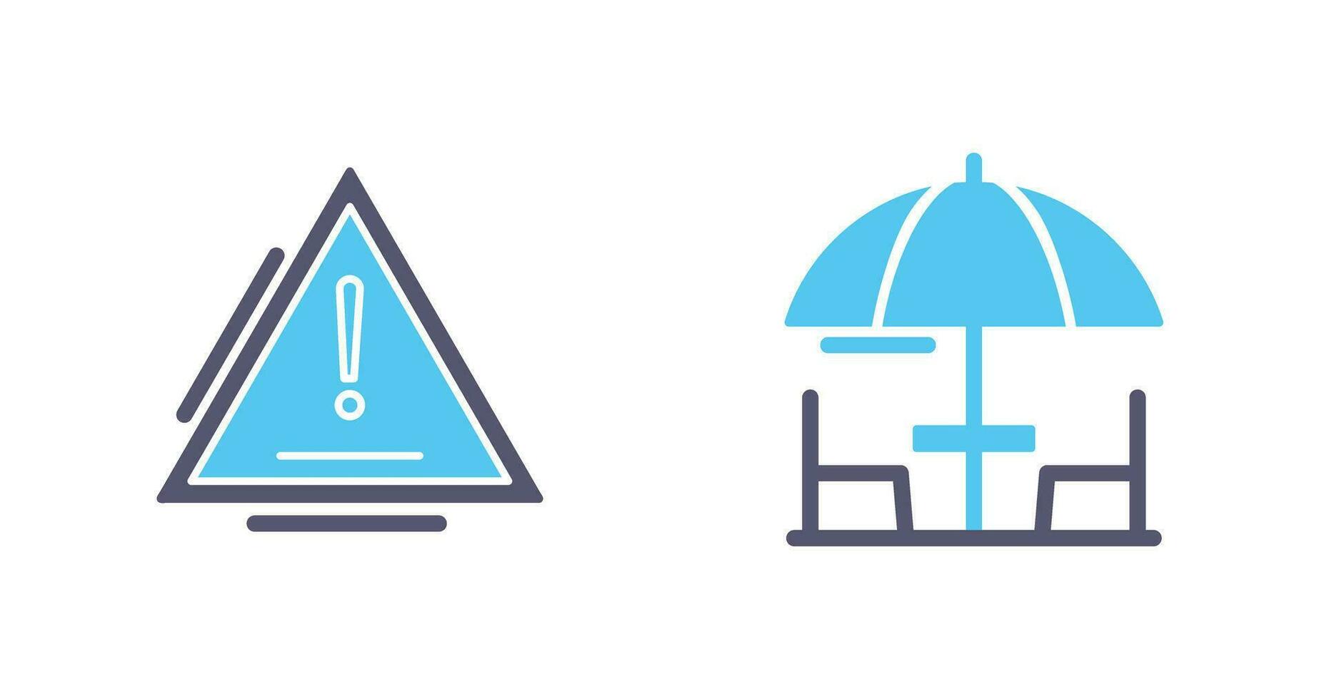 Warning and Umbrella Icon vector