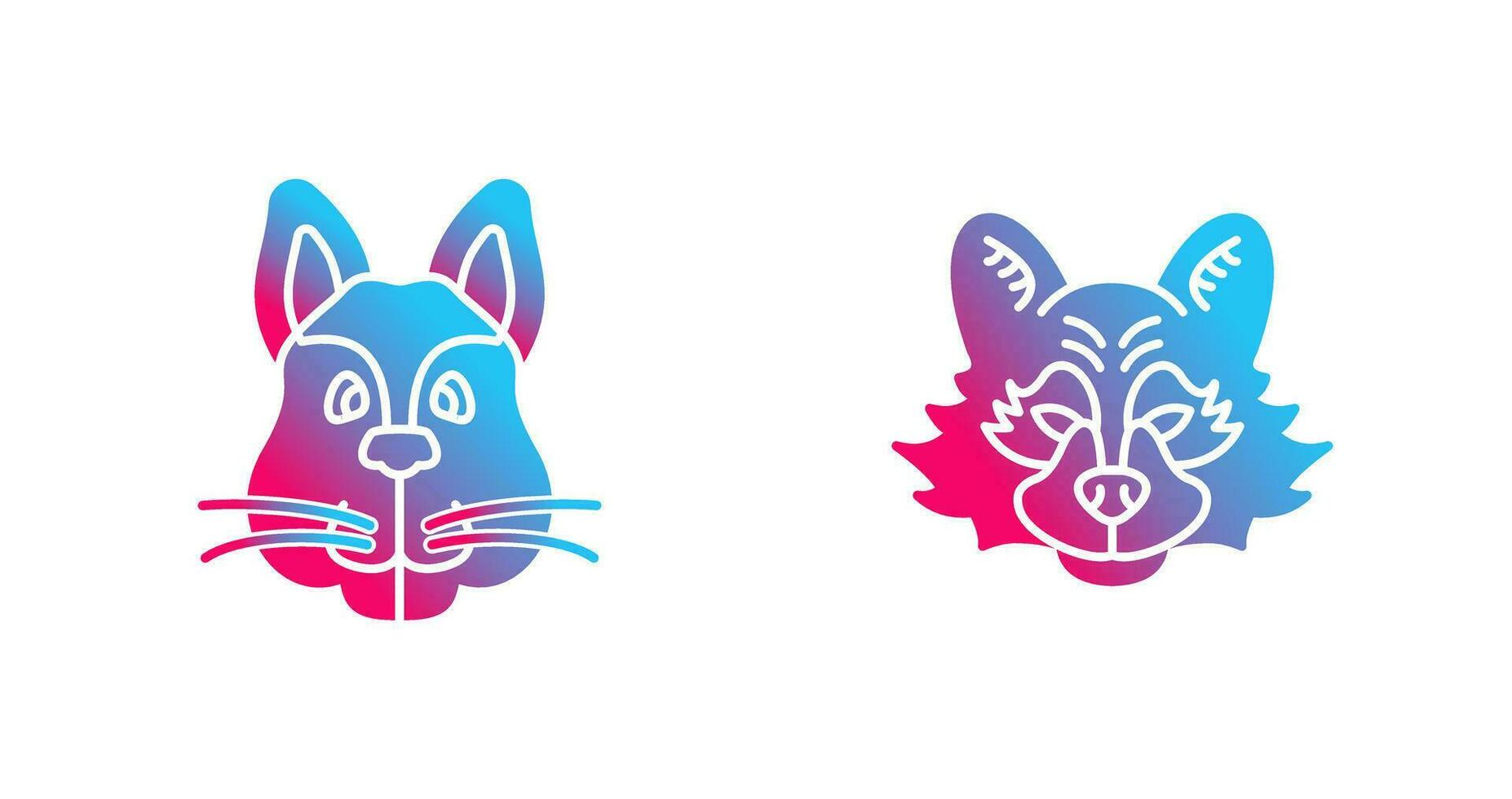 Squirrel and Raccoon Icon vector