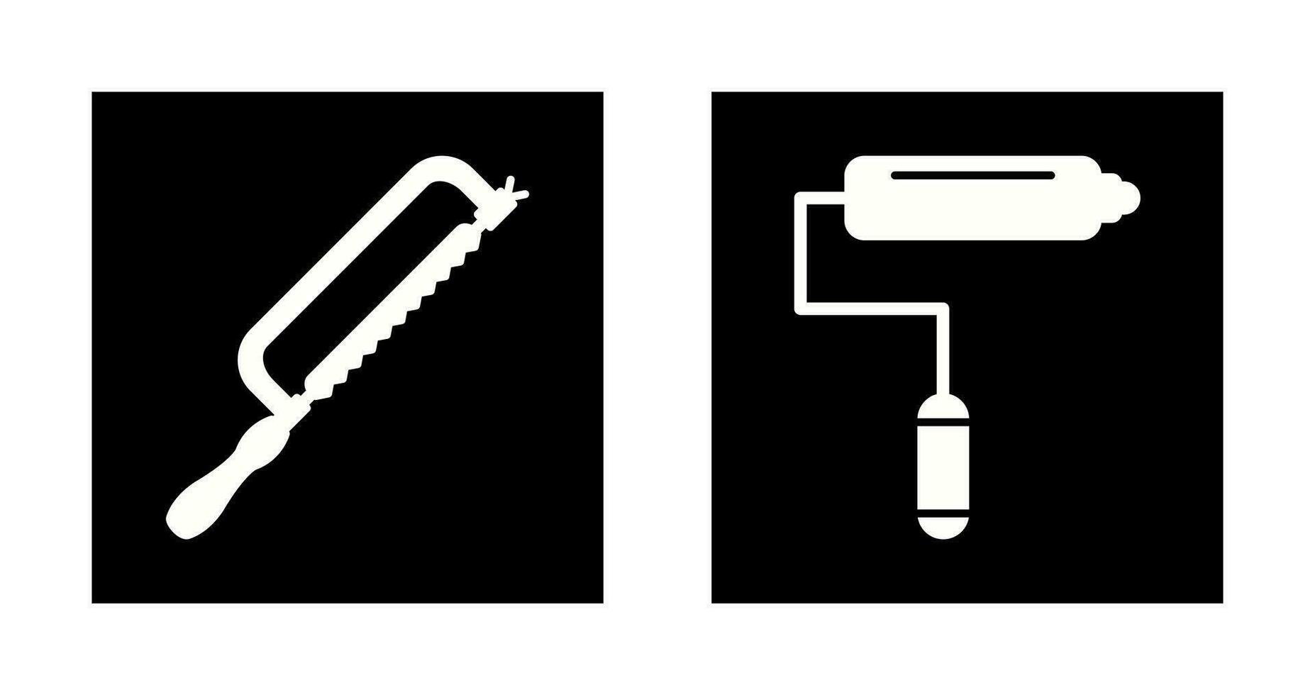 Hacksaw and Paint Roller Icon vector