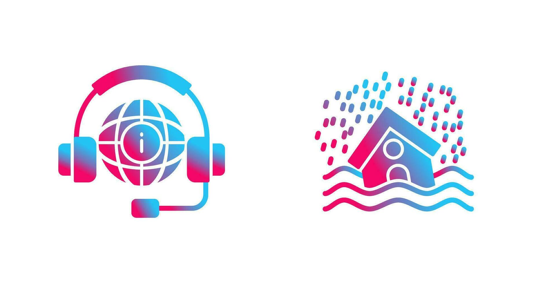 Call Center and Disaster Icon vector