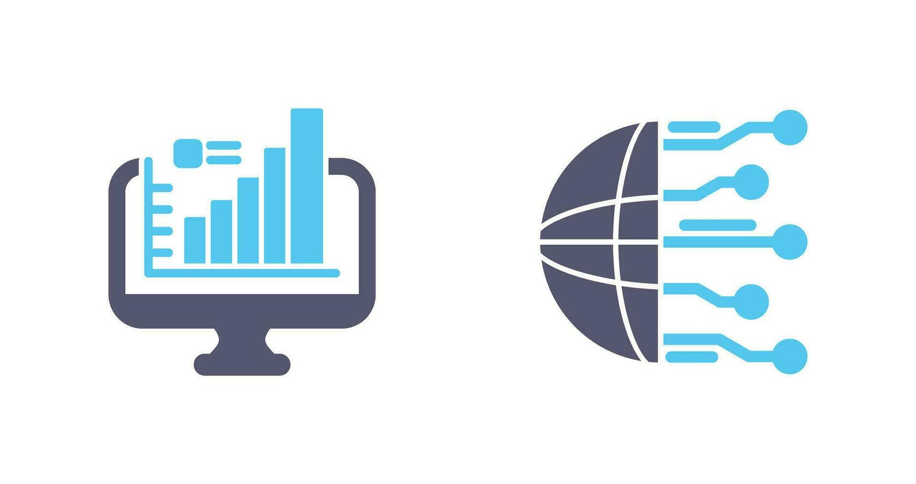 Monitor and Network Icon vector