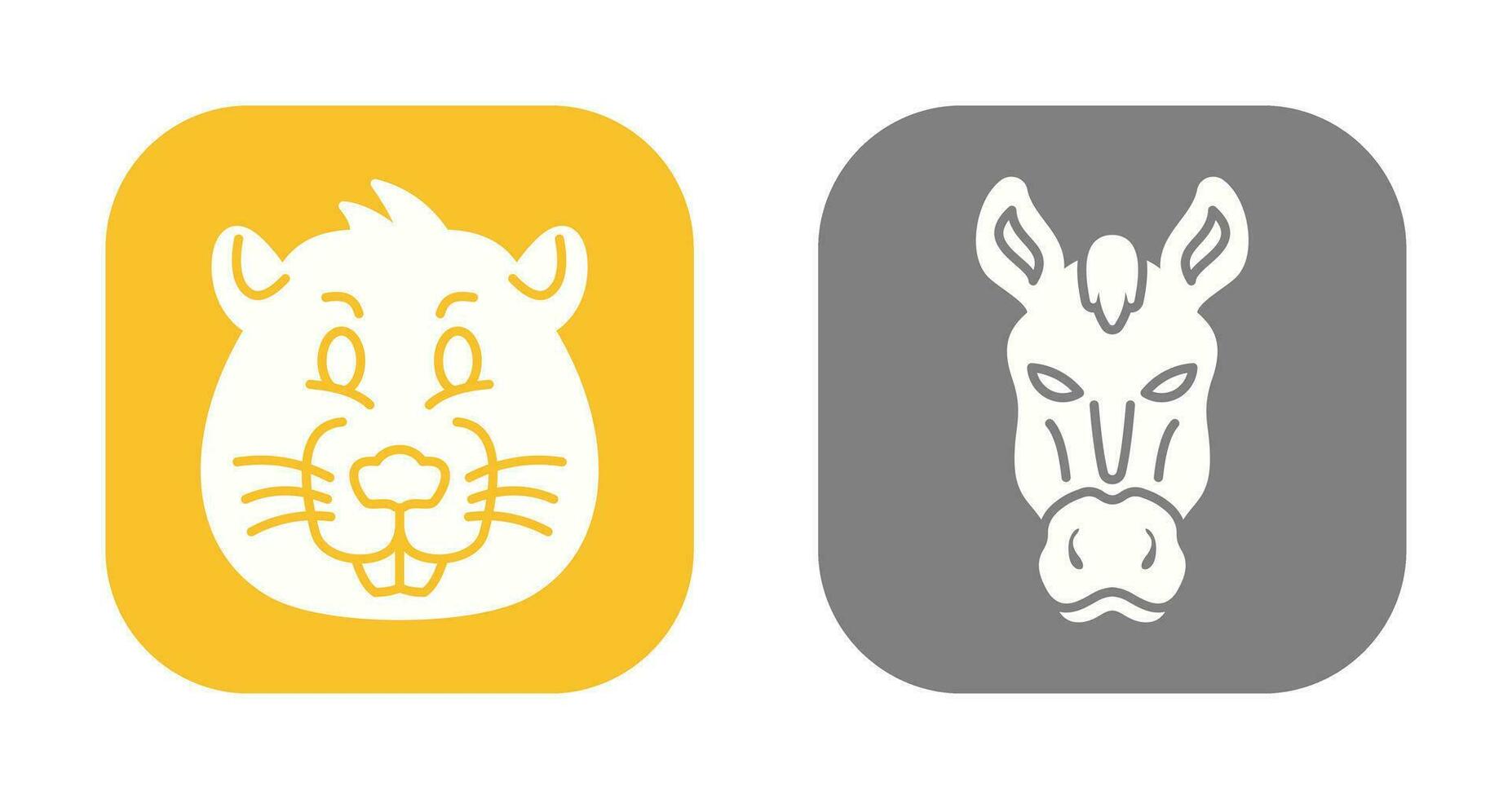 Beaver and Horse Icon vector