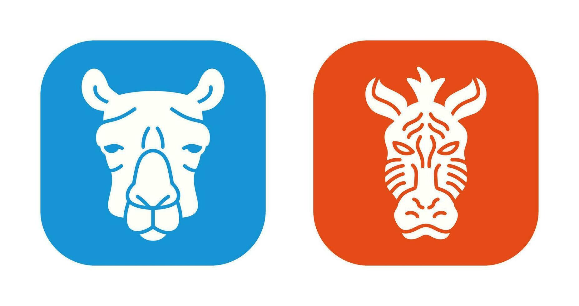 Camel and Zebra Icon vector