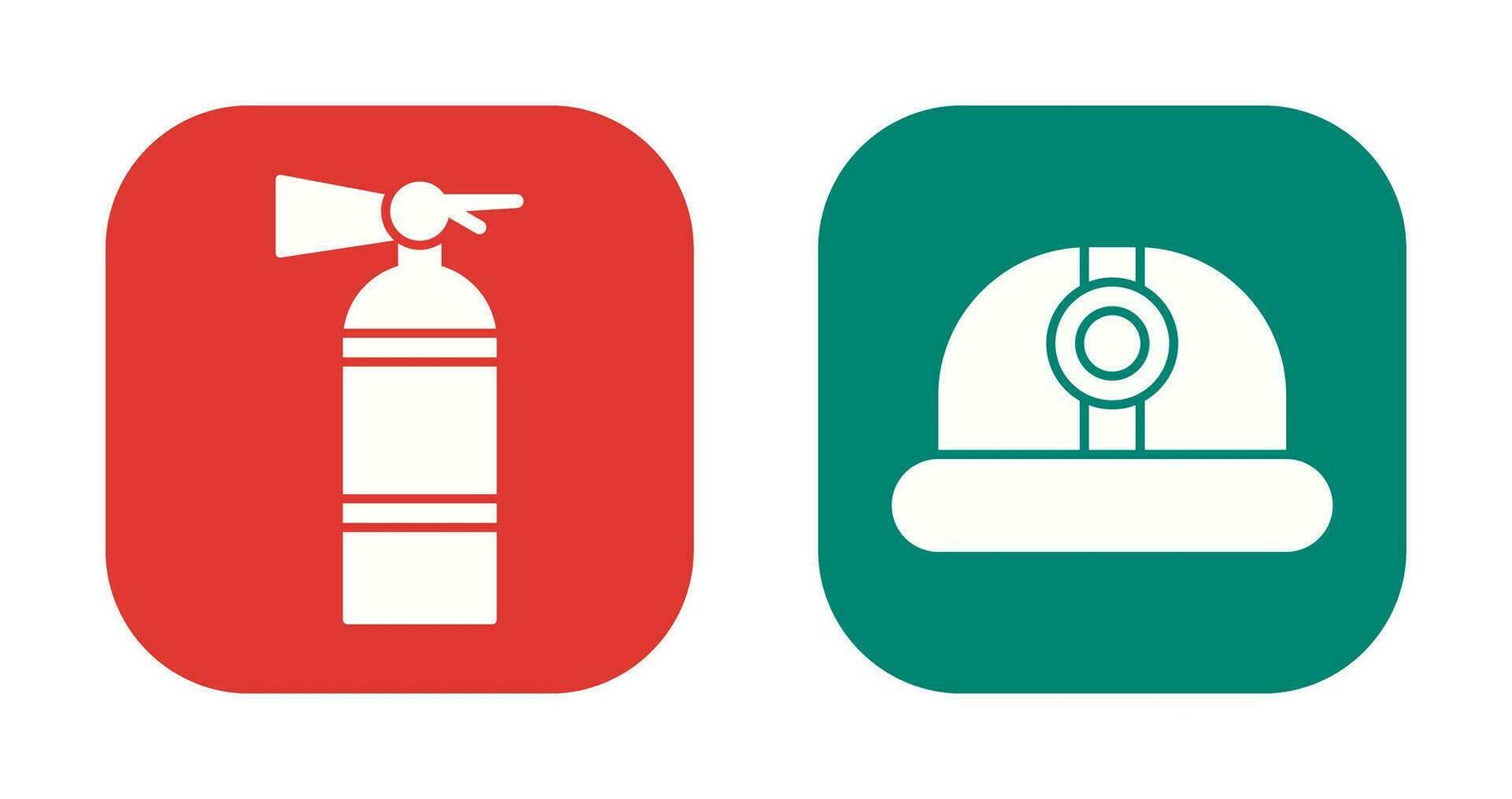 Fire Extinguisher and Hard Hat Icon vector