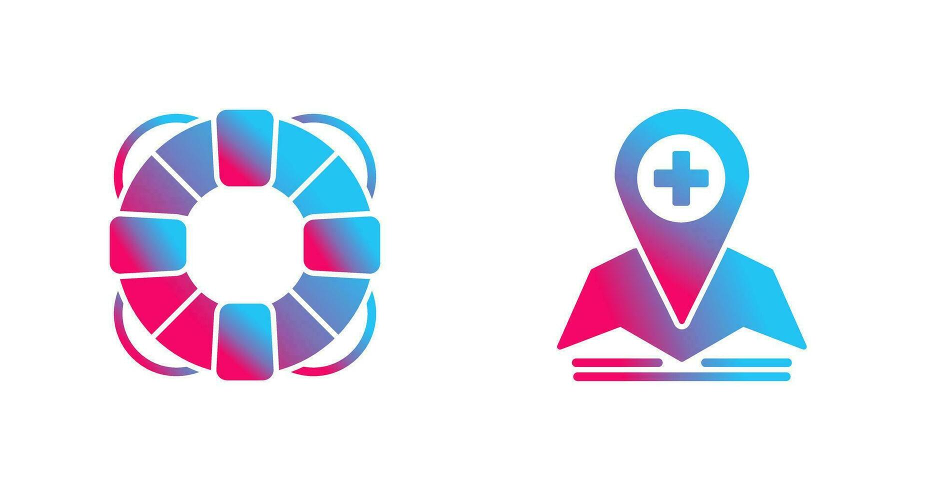 Lifesaver and Location Icon vector