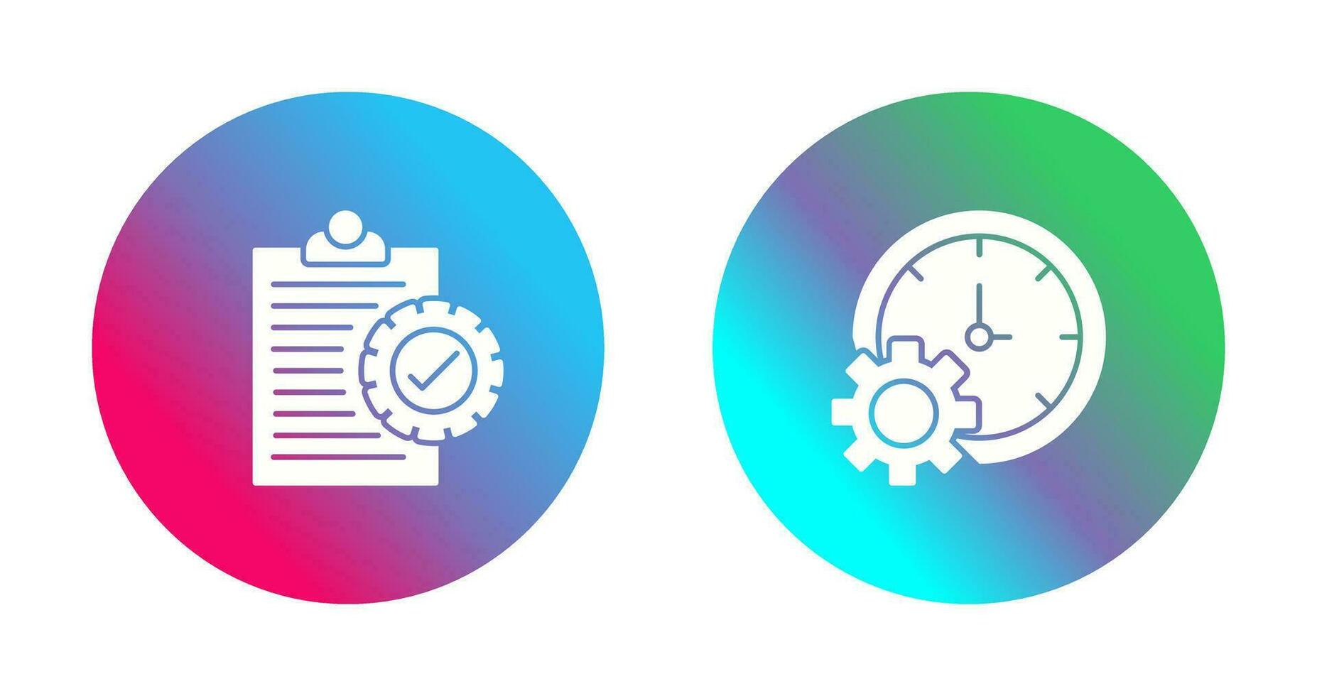 Check List and Time Setting Icon vector