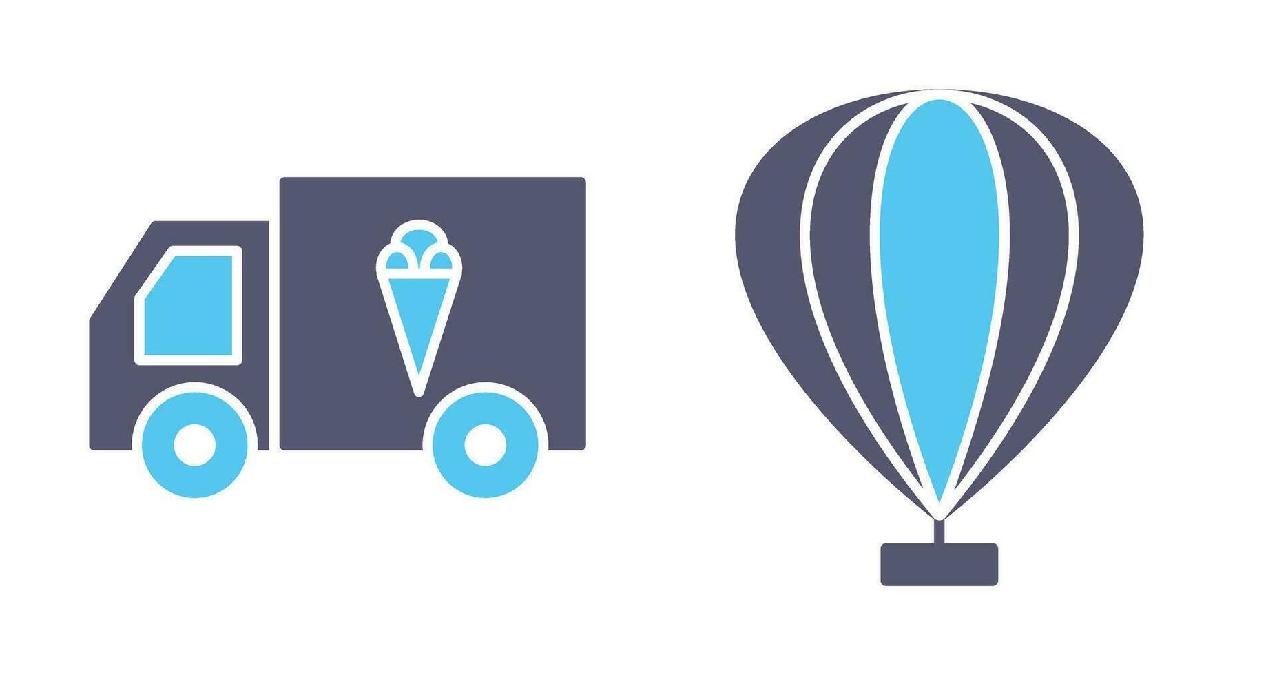 Icecream Van and air Craft Icon vector