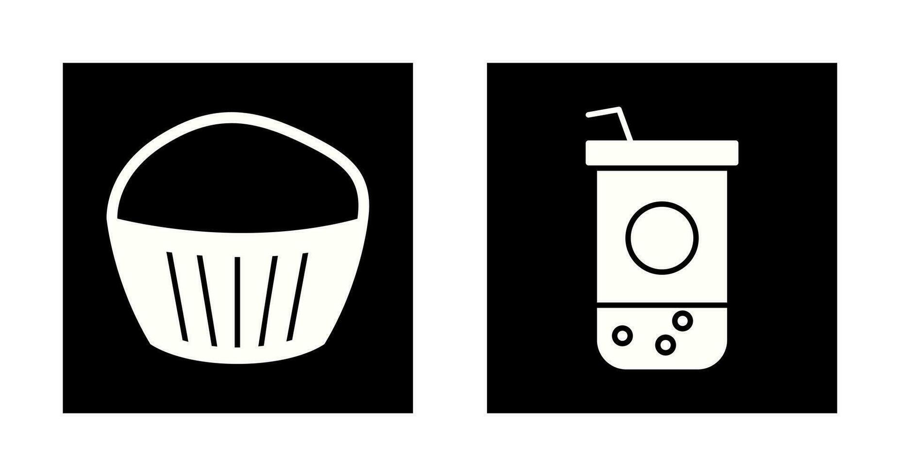 Chocolate Muffin and Chocolate Shake  Icon vector