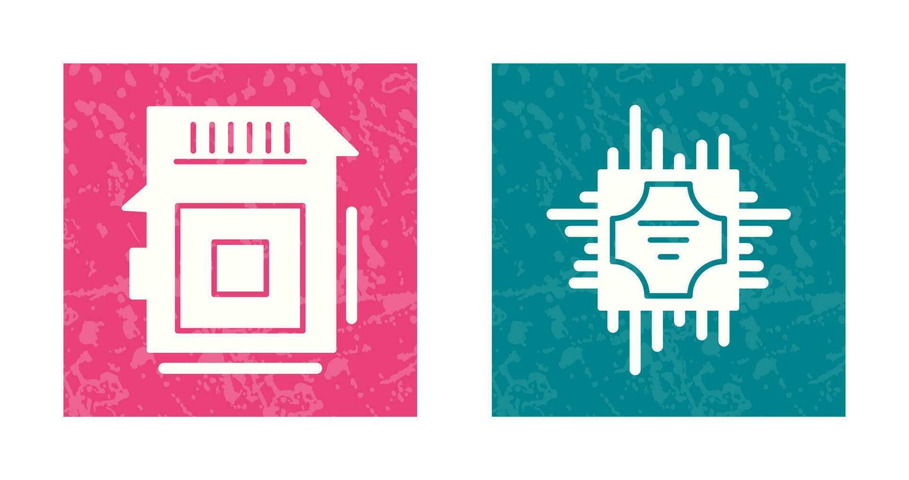 Sd Card and Cpu Icon vector