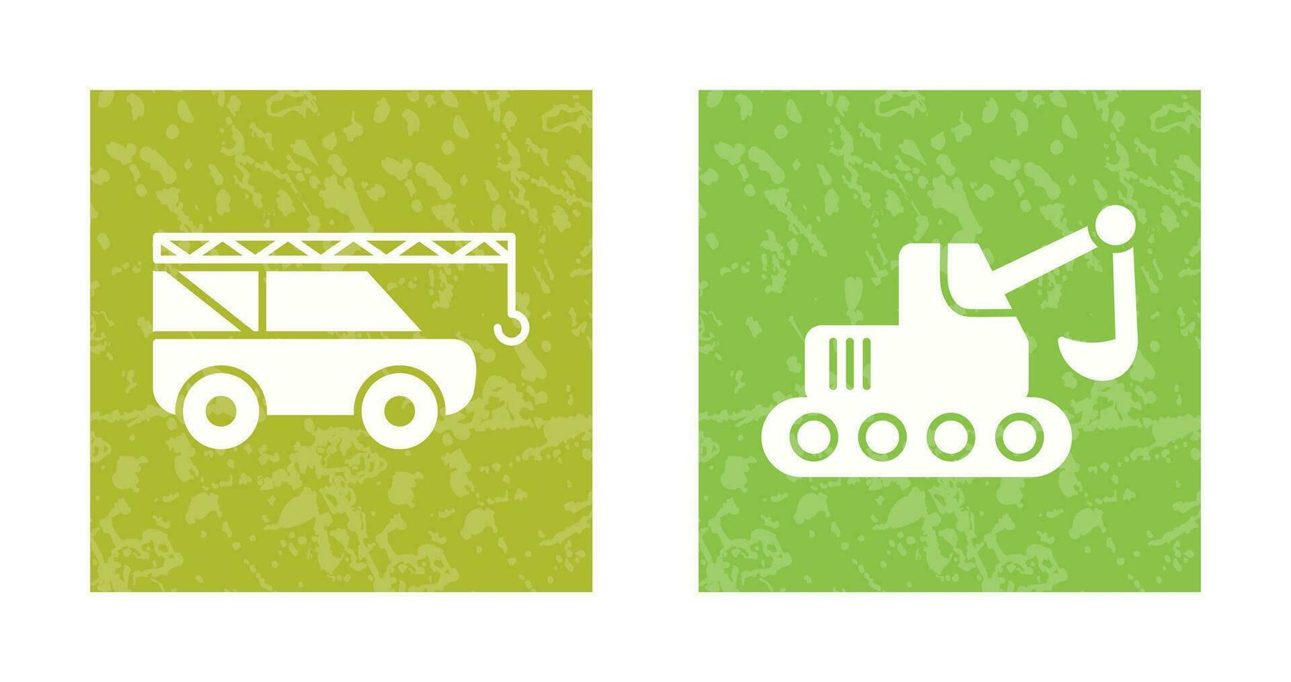 Crane and Escavator Icon vector