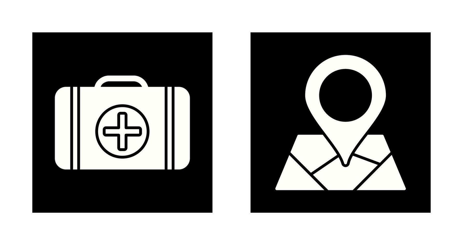 First Aid Kit and Map Icon vector