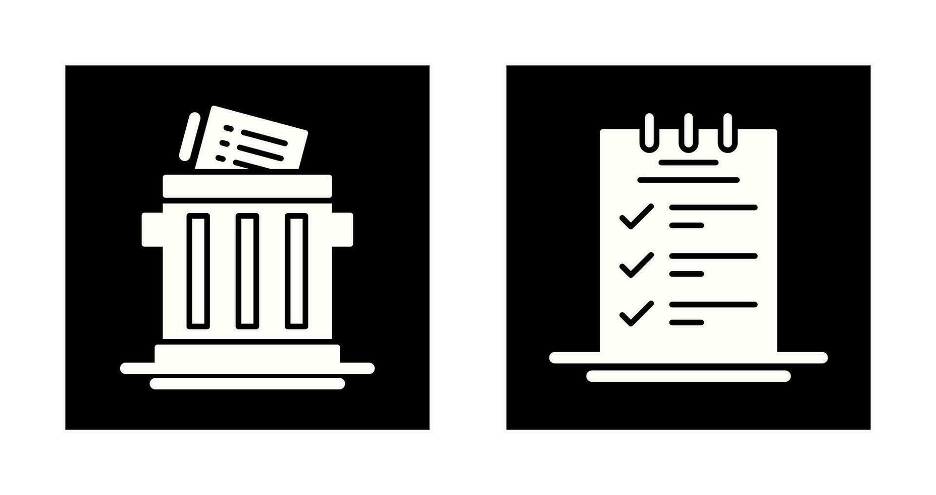 Trash List and Booking CheckList Icon vector