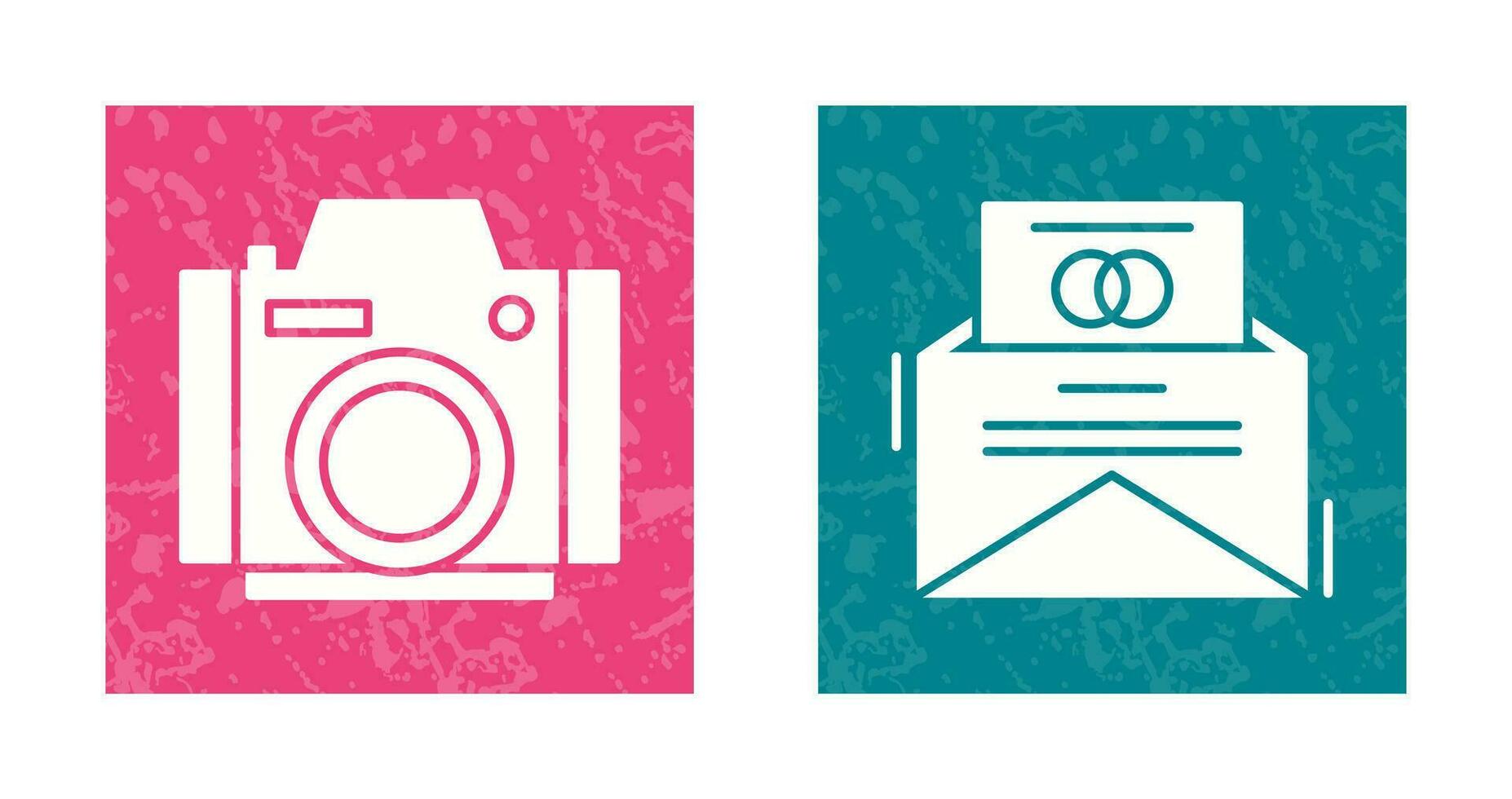 Photo Camera and Invitation Card Icon vector