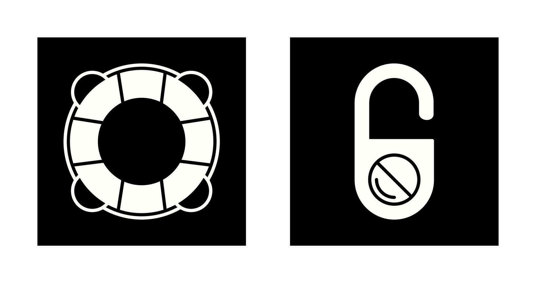 Life Preserver and Do Not Disturb Icon vector