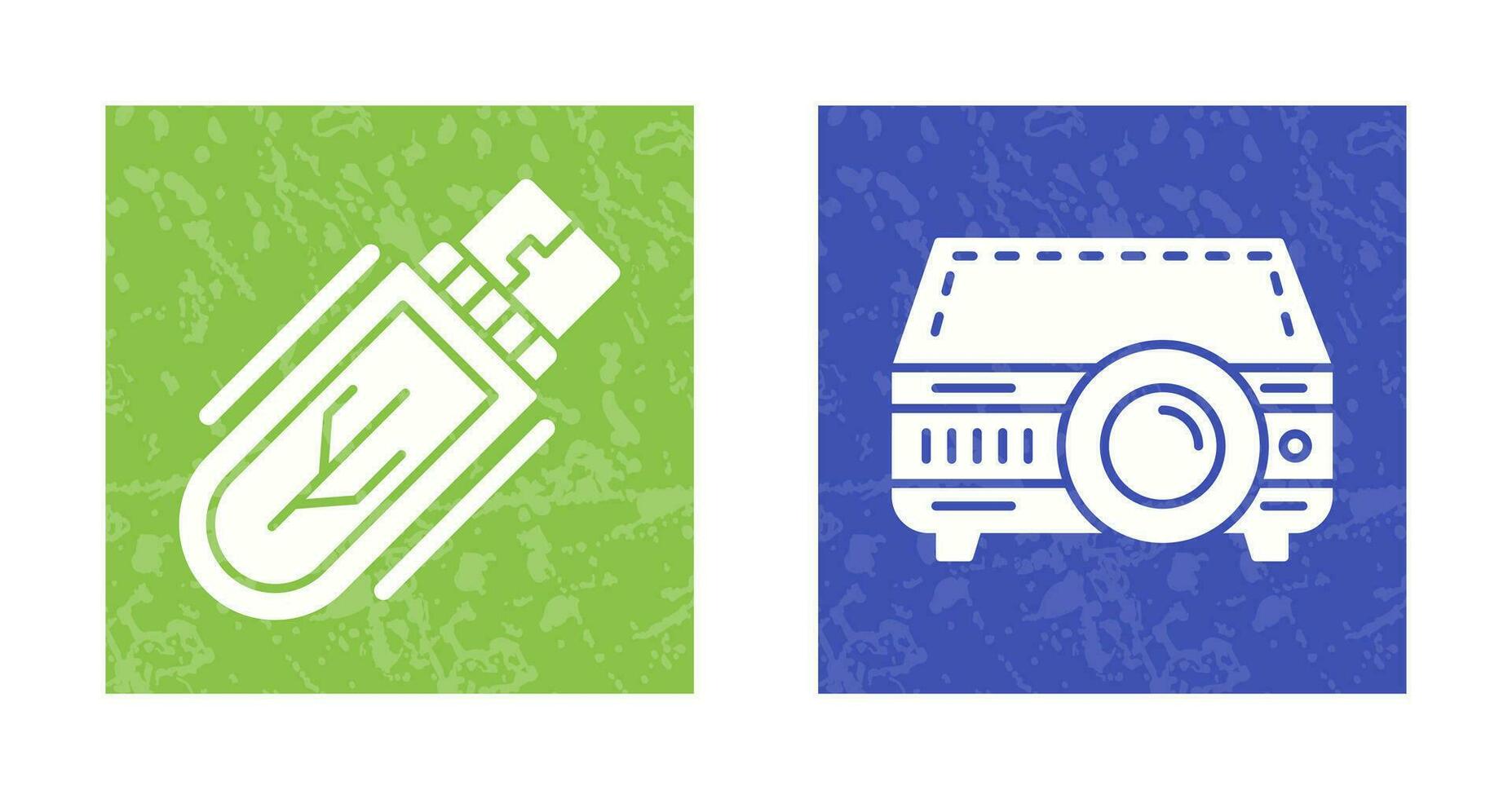 Usb Drive and Projector Icon vector
