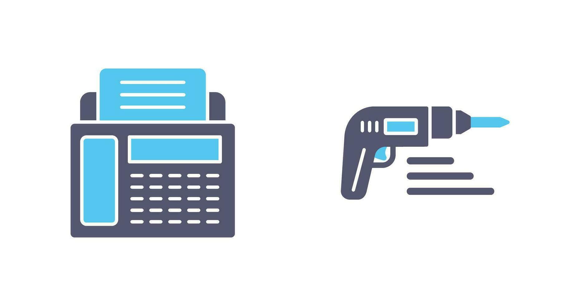 Fax Machine and Drill Icon vector