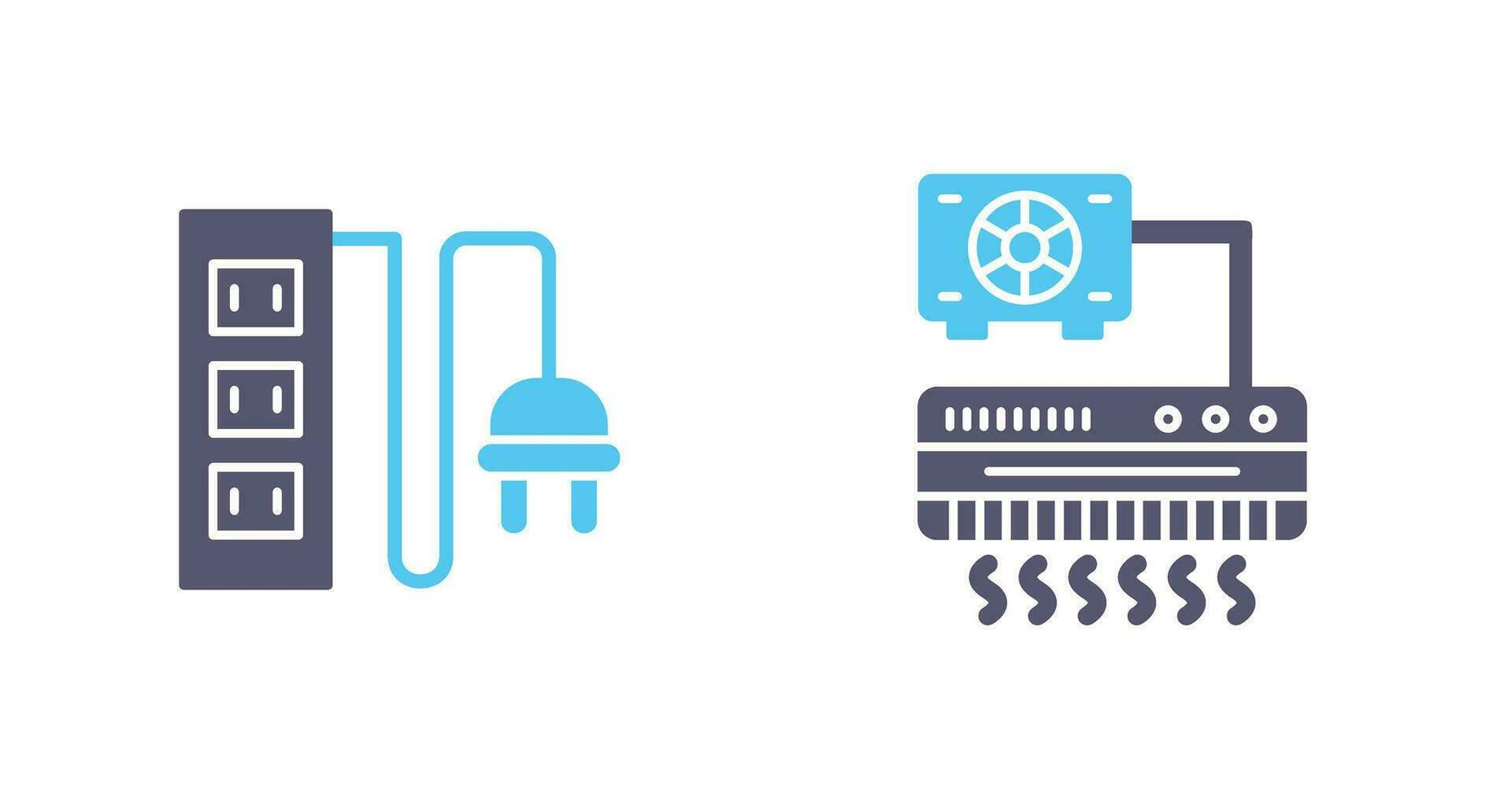 Power Socket and Air Conditioner Icon vector