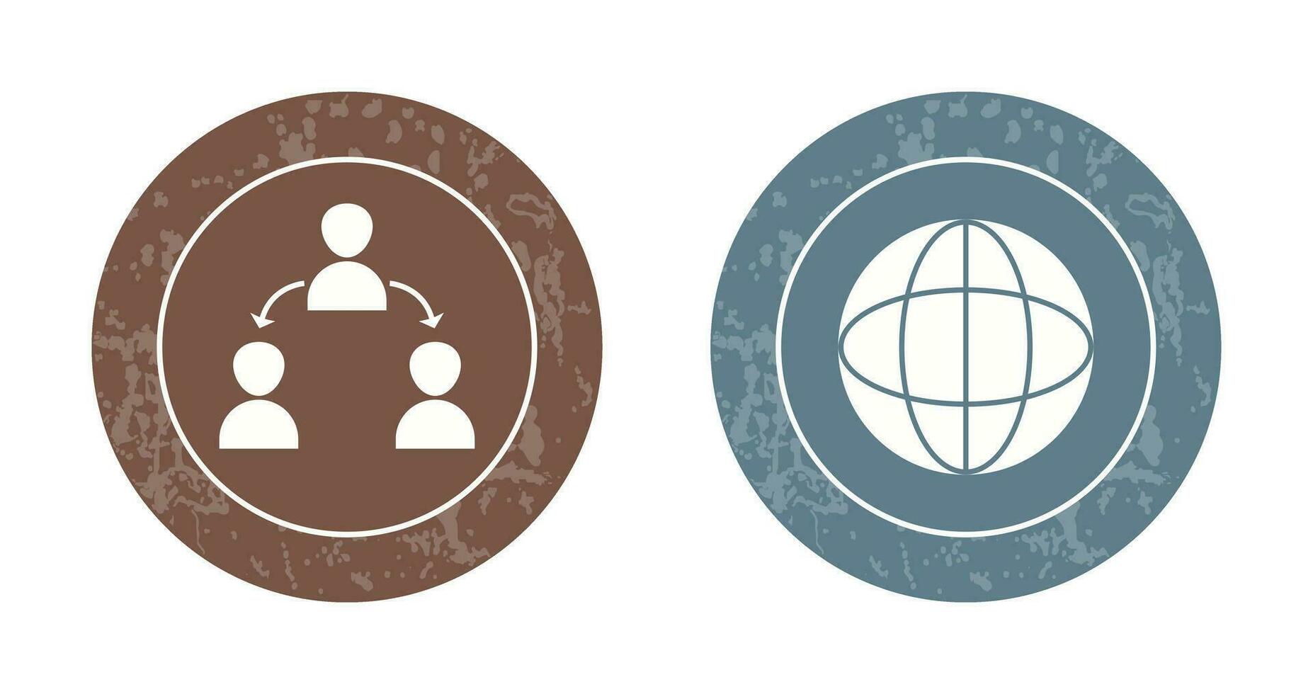 connected user and globe Icon vector
